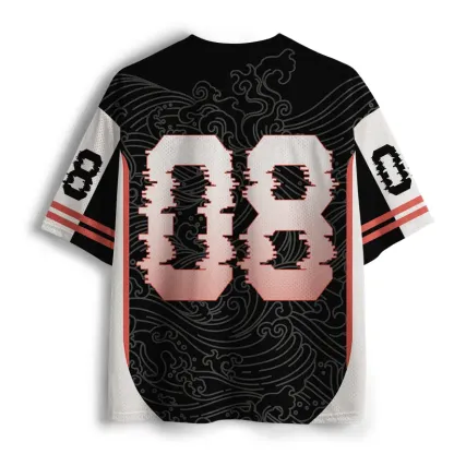 Tokyo-Tiger Retro Great Wave Ukiyoe Mesh Jersey