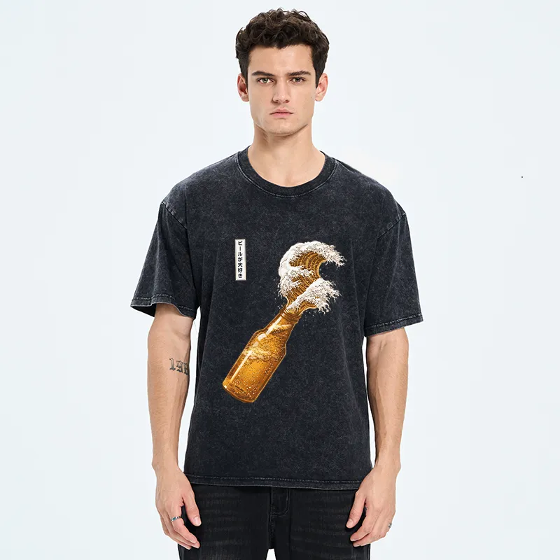 Tokyo-Tiger Beer Wave Washed T-Shirt