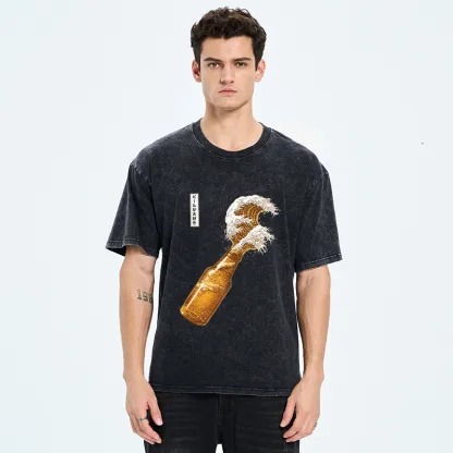 Tokyo-Tiger Beer Wave Washed T-Shirt