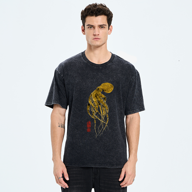 Tokyo-Tiger Golden Octopus Washed T-Shirt
