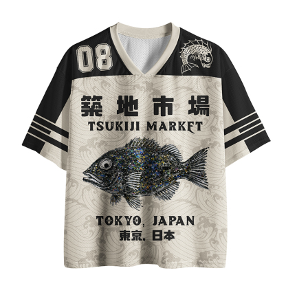 Tokyo-Tiger Japanese Tsukiji Market Mesh Jersey