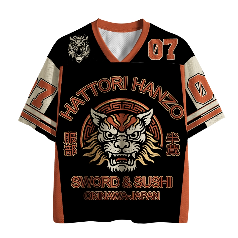 Tokyo-Tiger Japanese Samurai Lion Okinawa Mesh Jersey