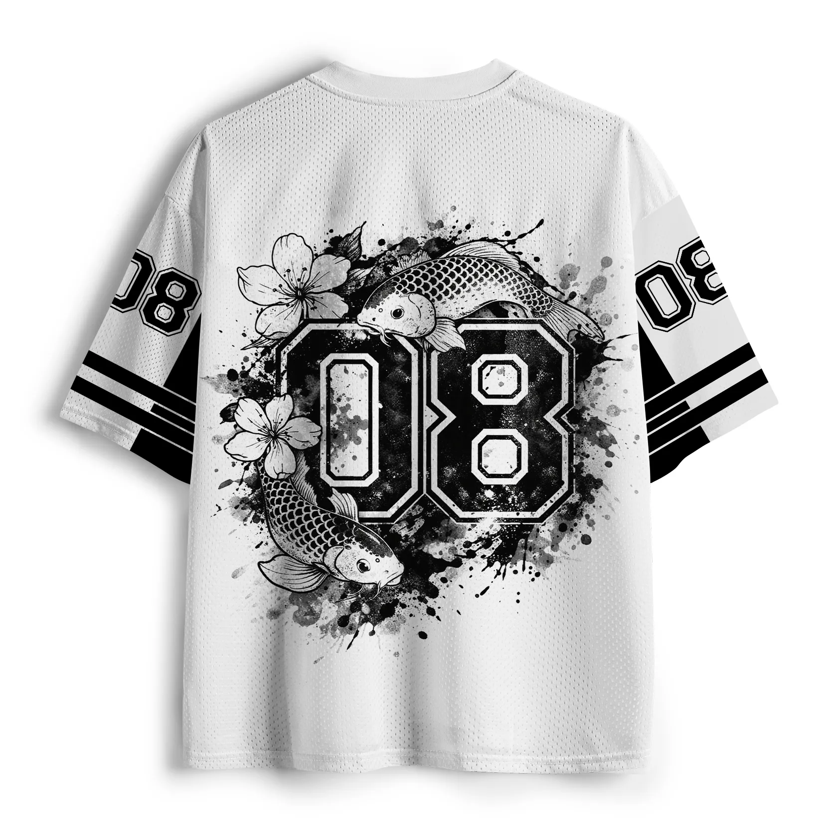 Tokyo-Tiger Japanese Ink Koi Skull Mesh Jersey