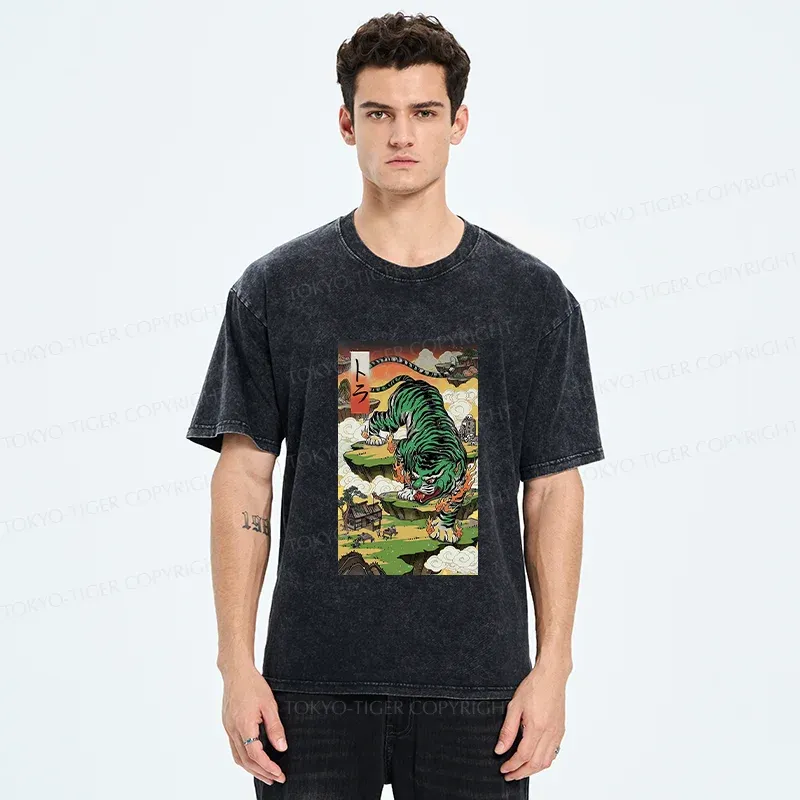 Tokyo-Tiger Fierce Tiger Washed T-Shirt