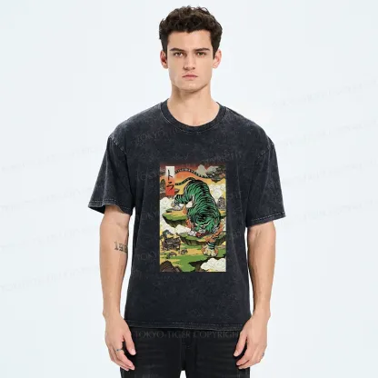 Tokyo-Tiger Fierce Tiger Washed T-Shirt
