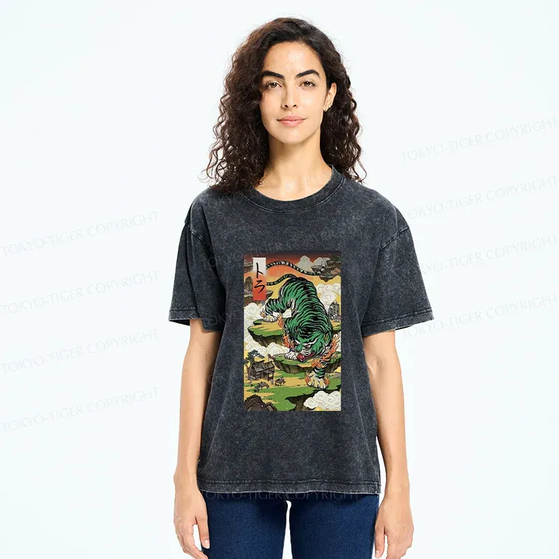 Tokyo-Tiger Fierce Tiger Washed T-Shirt