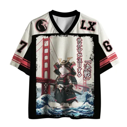 Tokyo-Tiger Ronin Neko: The Great Wave Mesh Jersey