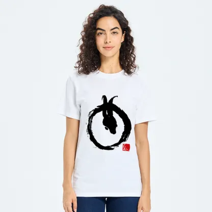 Tokyo-Tiger Ink Painting Zen Enso Rabbit Classic T-Shirt