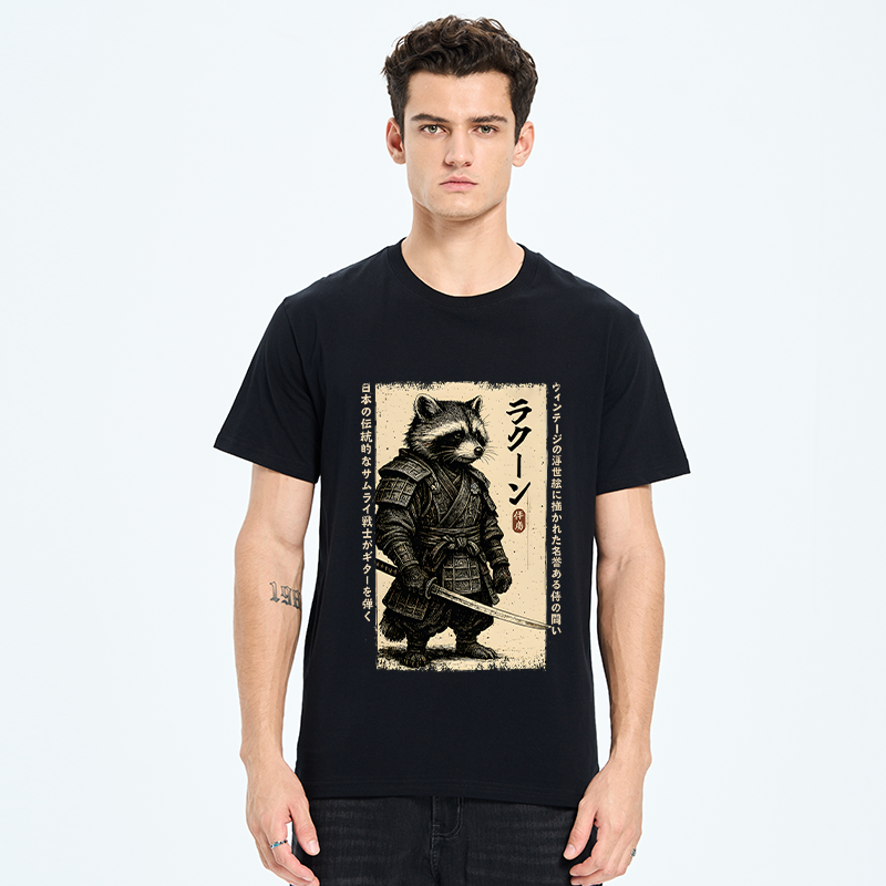 Tokyo-Tiger Raccoon Japanese Samurai Classic T-Shirt