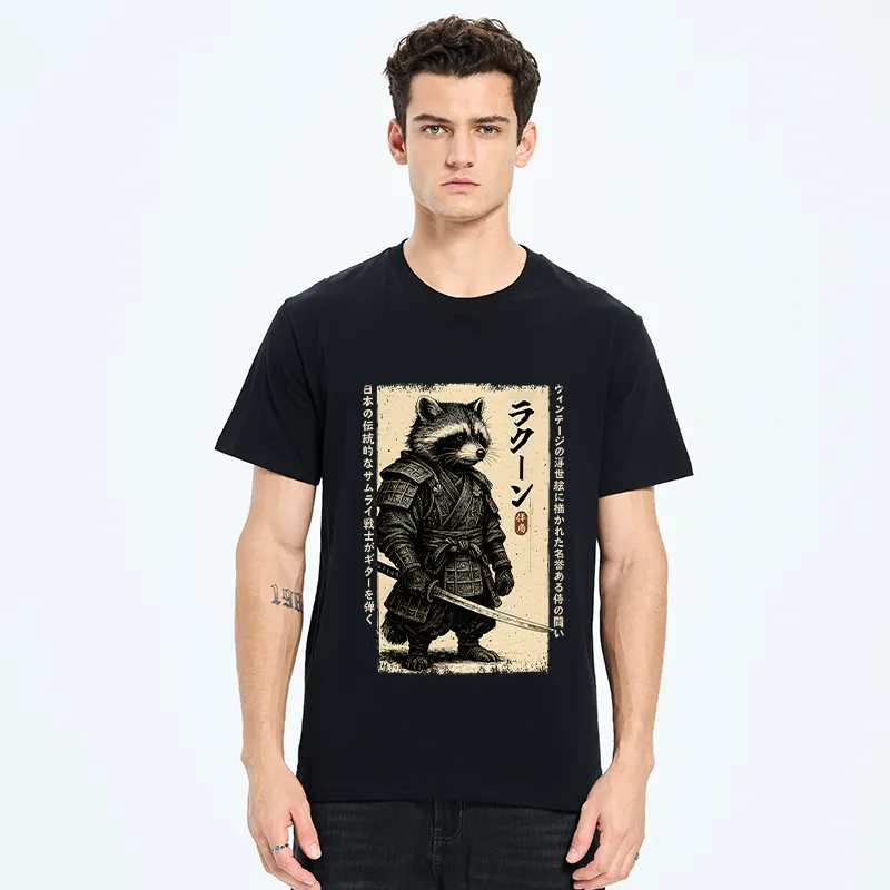 Tokyo-Tiger Raccoon Japanese Samurai Classic T-Shirt