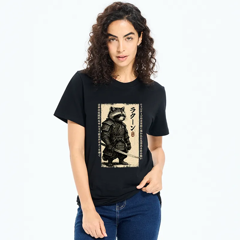 Tokyo-Tiger Raccoon Japanese Samurai Classic T-Shirt
