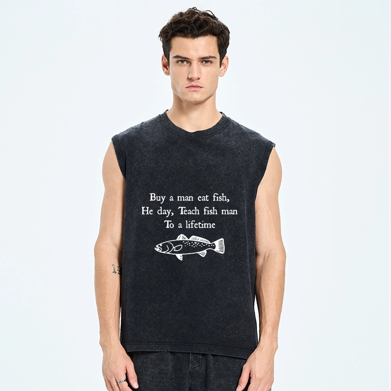 Tokyo-Tiger Man Eat Fish Meme Washed Tank