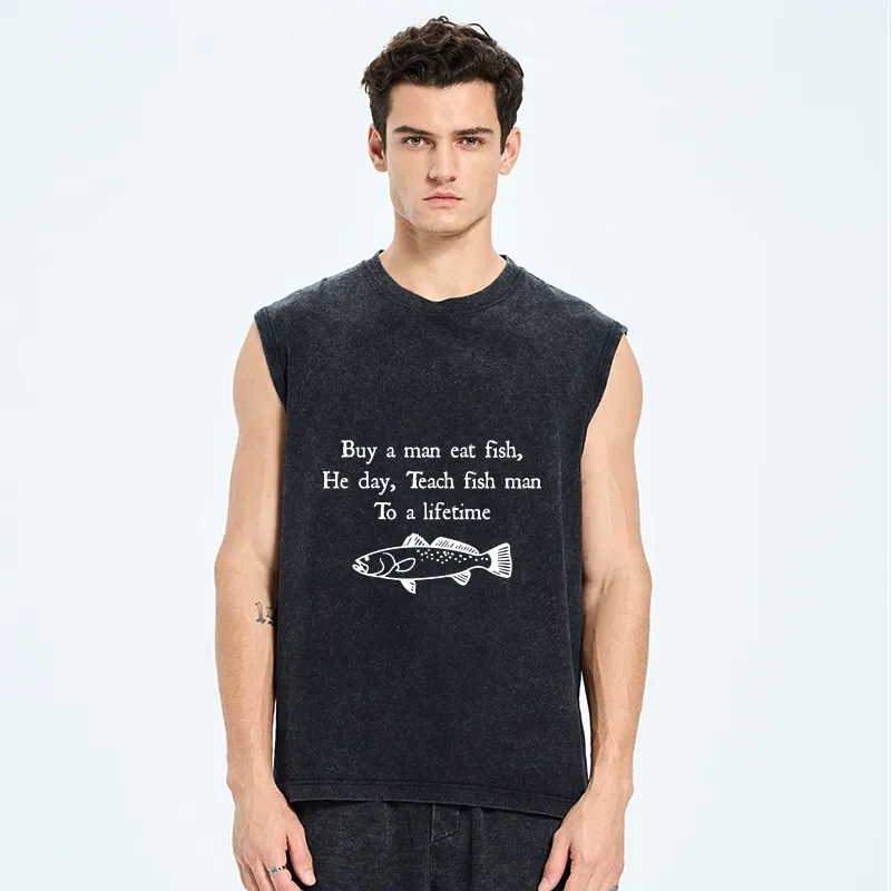 Tokyo-Tiger Man Eat Fish Meme Washed Tank