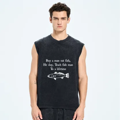 Tokyo-Tiger Man Eat Fish Meme Washed Tank