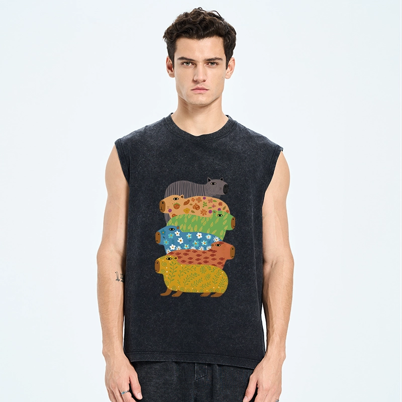 Tokyo-Tiger Colorful Capybaras Washed Tank
