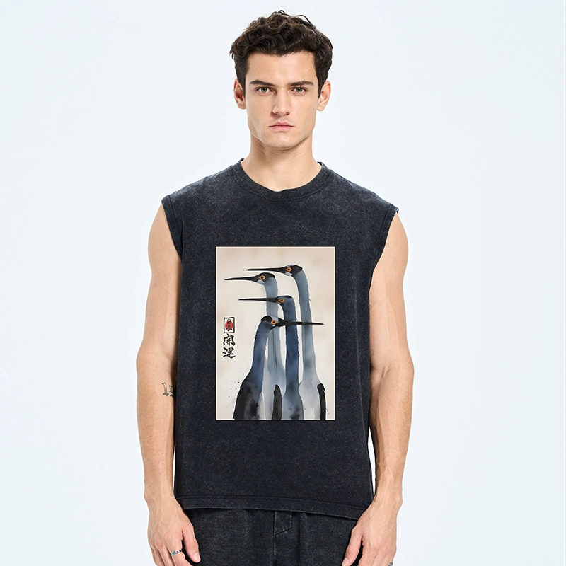 Tokyo-Tiger Retro Sandhill Crane Washed Tank
