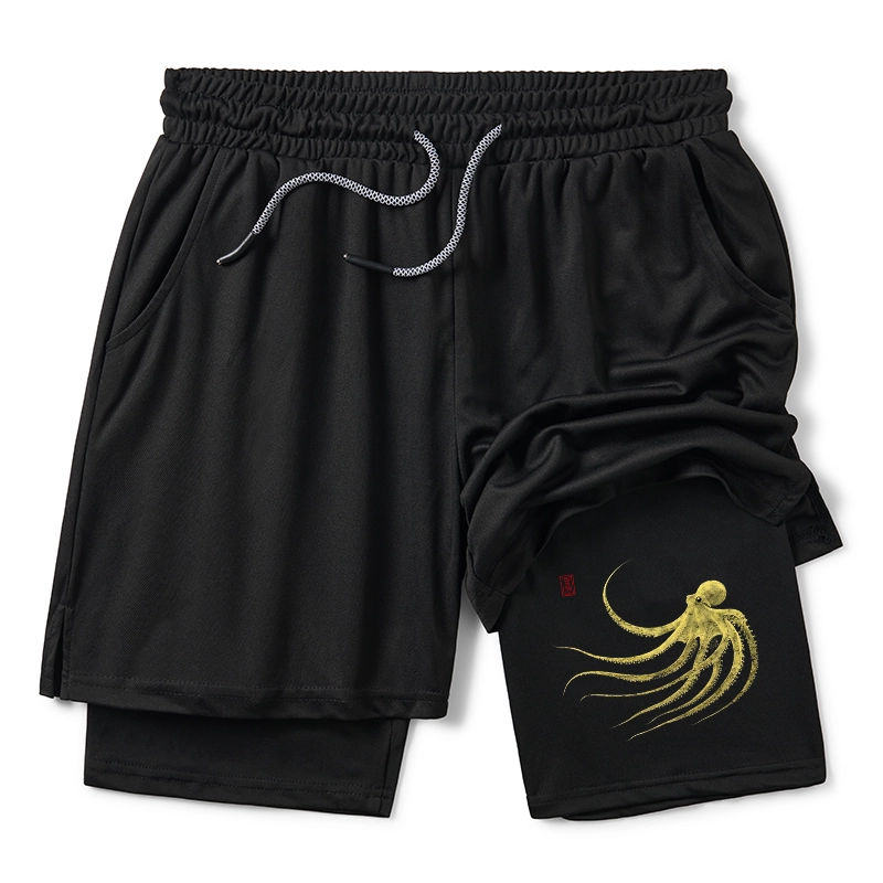 Tokyo-Tiger Retro Octopus Japanese Training Shorts