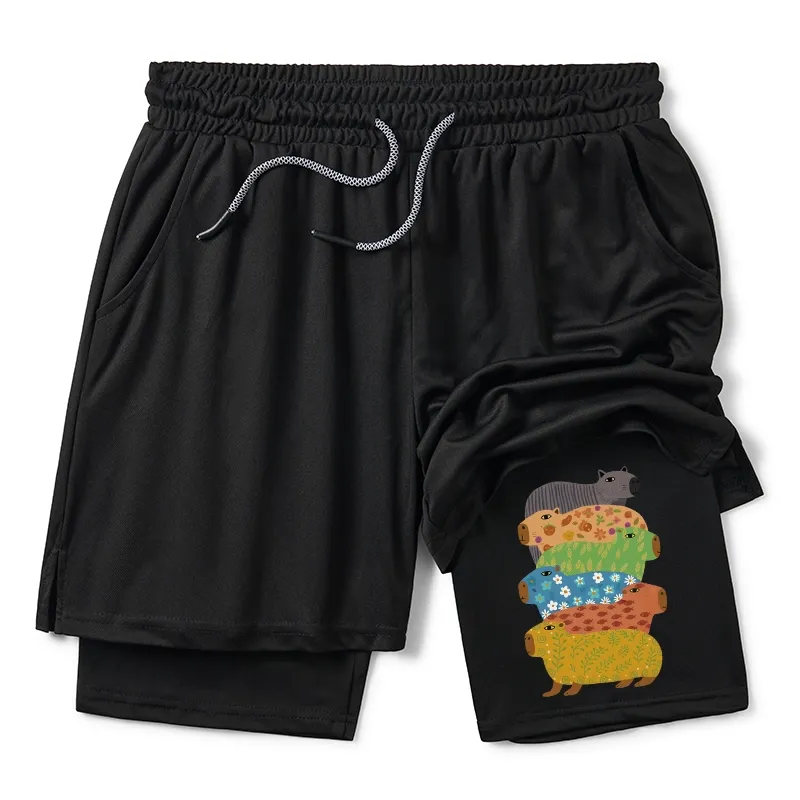 Tokyo-Tiger Colorful Capybaras Training Shorts Sale