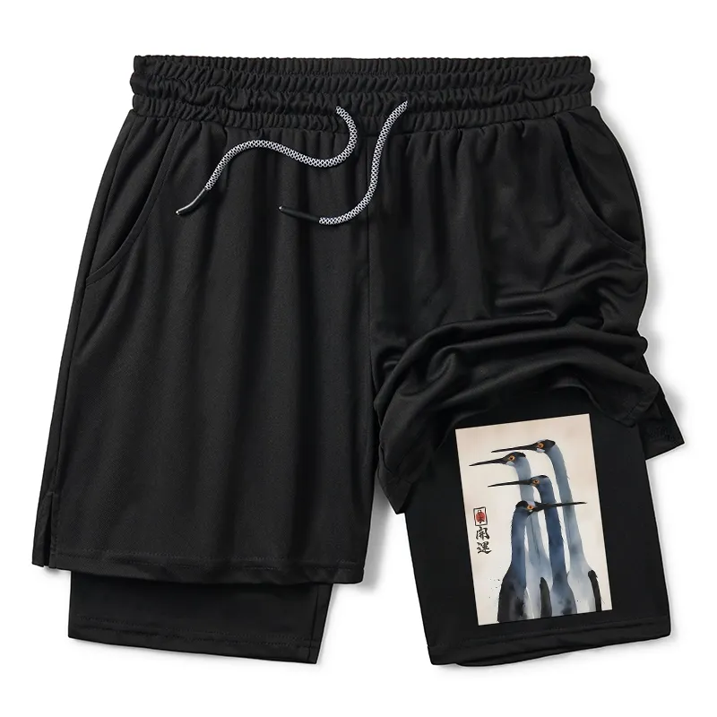 Tokyo-Tiger Retro Sandhill Crane Training Shorts Sale