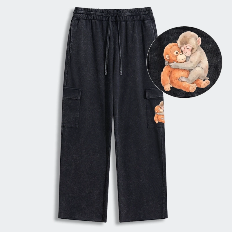 Tokyo-Tiger Poor Punch Washed Utility Sweatpants