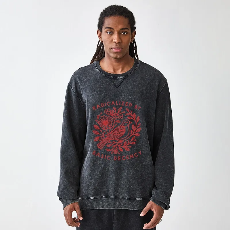 Tokyo-Tiger Pigeon That Was Moved Washed Terry Sweatshirt