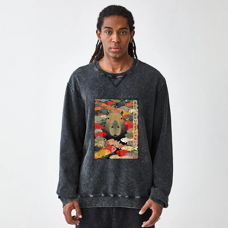 Tokyo-Tiger Am I Too Lovable? Washed Terry Sweatshirt