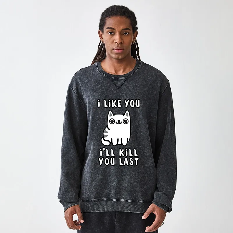 Tokyo-Tiger Cats And Humans Have A Love-hate Relationship Washed Terry Sweatshirt