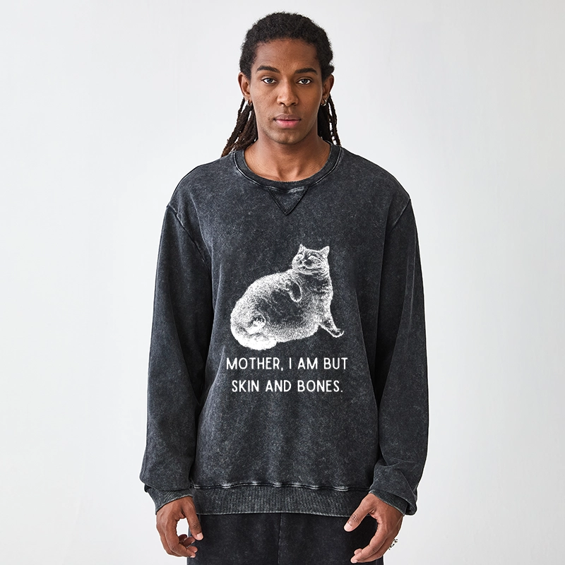 Tokyo-Tiger Skin & Bones Cat Washed Terry Sweatshirt