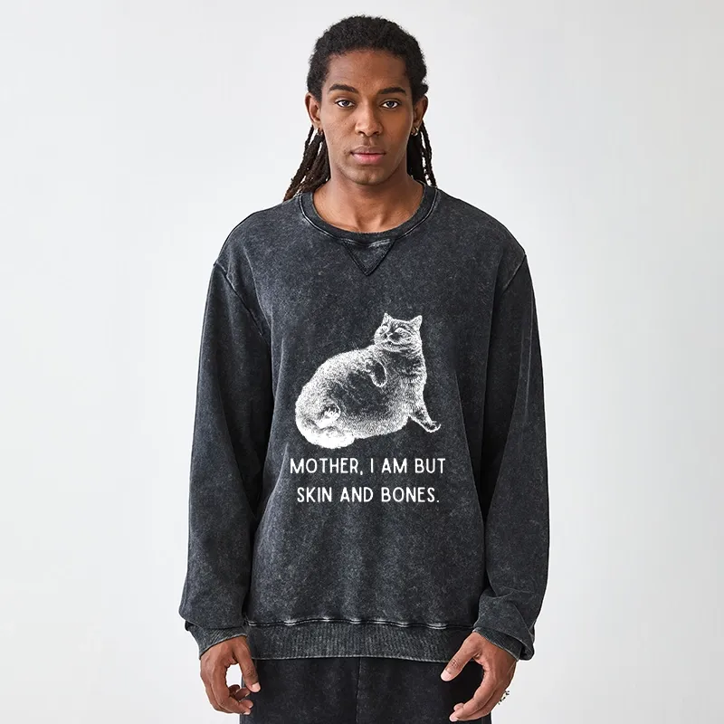 Tokyo-Tiger Skin & Bones Cat Washed Terry Sweatshirt