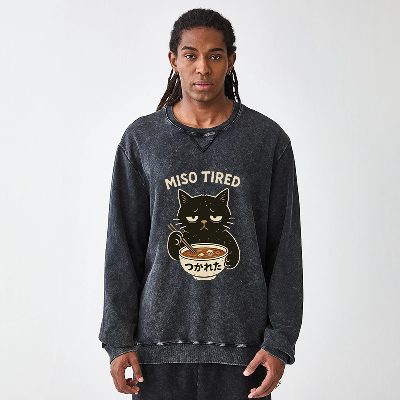 Tokyo-Tiger I’m So Tired Washed Terry Sweatshirt