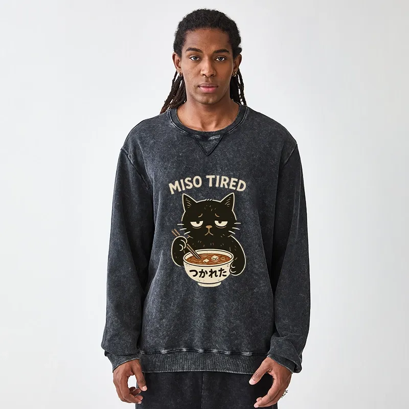 Tokyo-Tiger I’m So Tired Washed Terry Sweatshirt