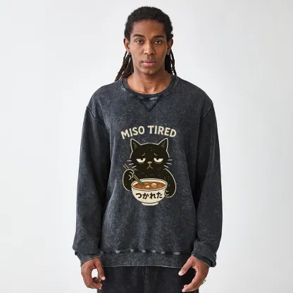 Tokyo-Tiger I’m So Tired Washed Terry Sweatshirt
