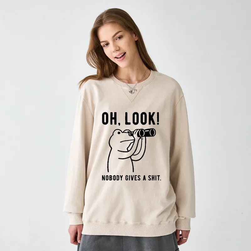 Tokyo-Tiger Frog of Indifference Washed Terry Sweatshirt