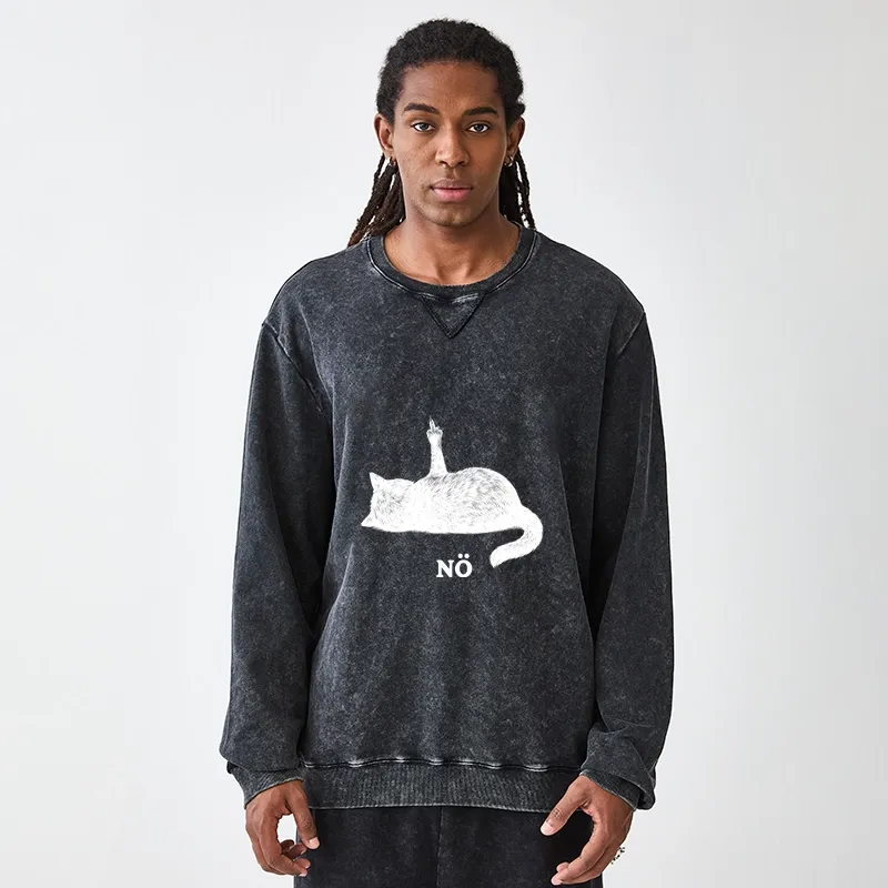 Tokyo-Tiger Cat Refused Washed Terry Sweatshirt