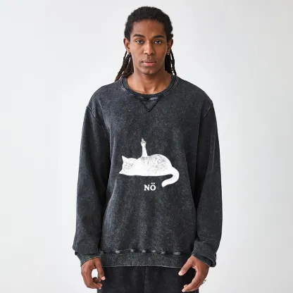 Tokyo-Tiger Cat Refused Washed Terry Sweatshirt