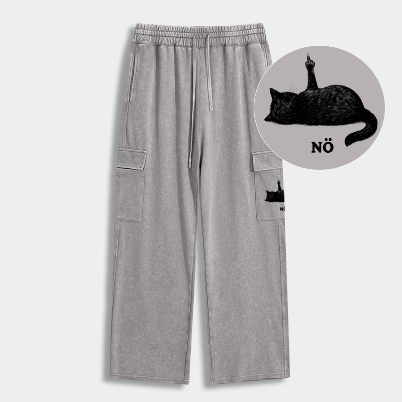 Tokyo-Tiger Cat Refused Washed Utility Sweatpants