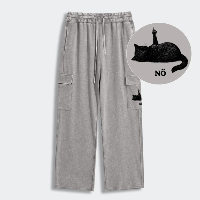 Tokyo-Tiger Cat Refused Washed Utility Sweatpants