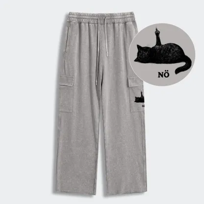Tokyo-Tiger Cat Refused Washed Utility Sweatpants