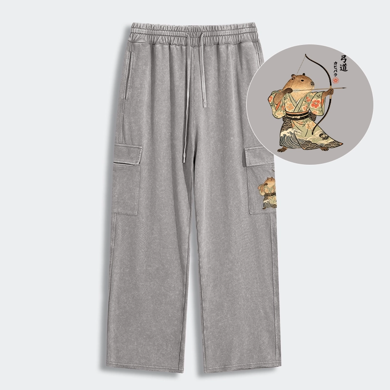 Tokyo-Tiger Capybara Archery Washed Utility Sweatpants