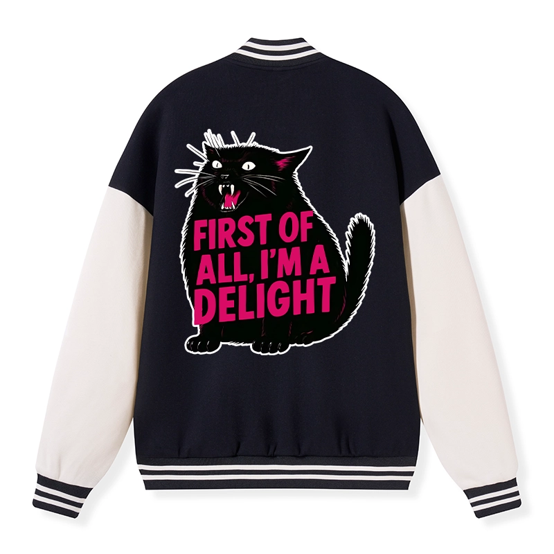 Tokyo-Tiger Roaring Black Cat Embroidery Varsity Jacket