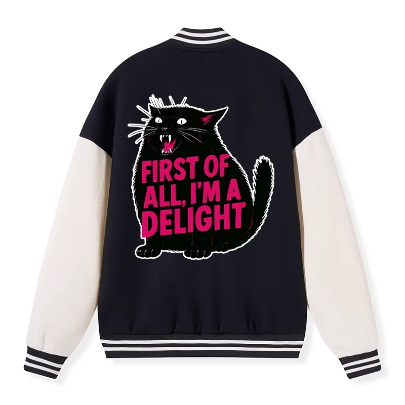 Tokyo-Tiger Roaring Black Cat Embroidery Varsity Jacket Sale