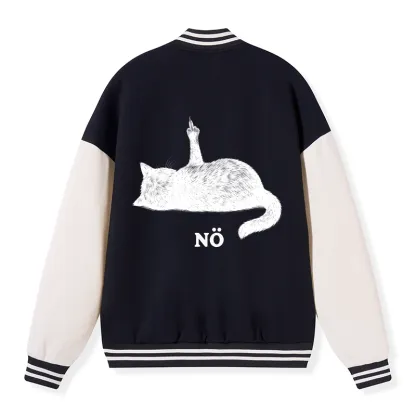 Tokyo-Tiger Cat Refused Embroidery Varsity Jacket