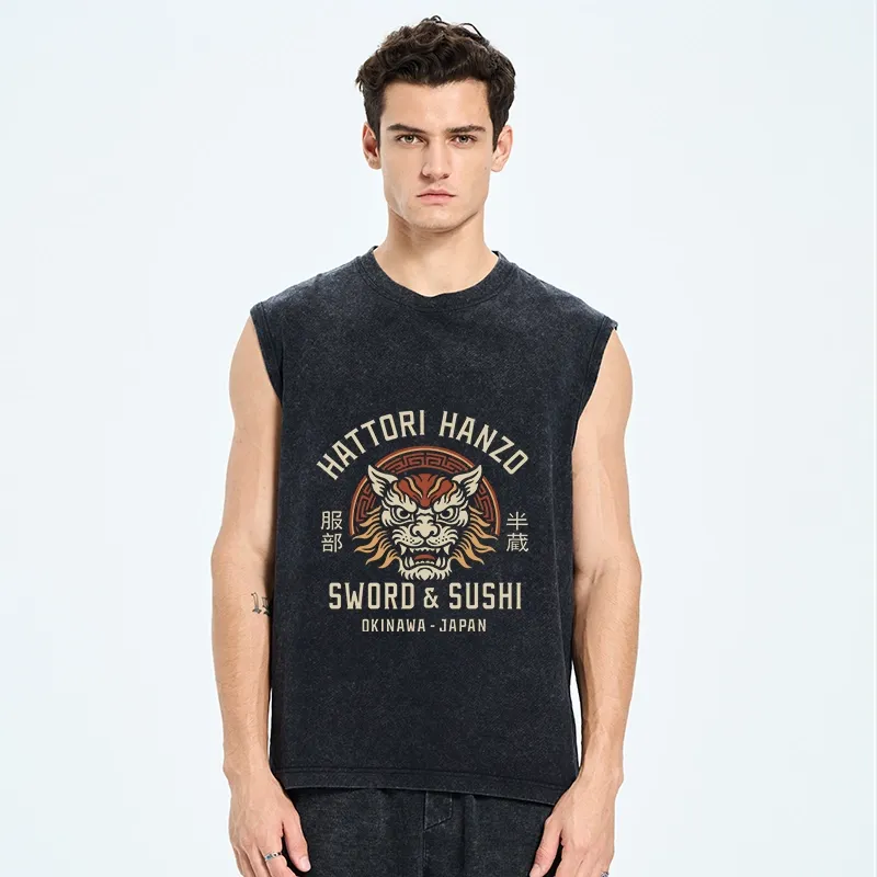 Tokyo-Tiger Hattori Lion Japanese Samurai Washed Tank