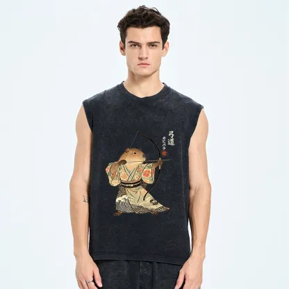 Tokyo-Tiger Capybara Archery Washed Tank