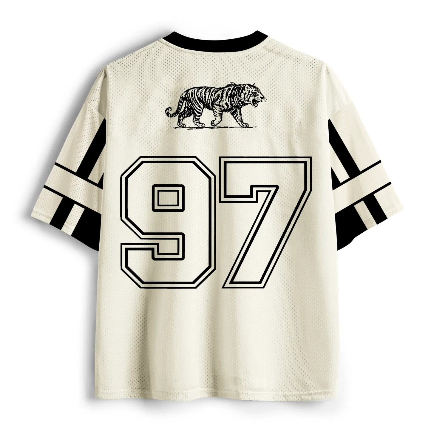 Tokyo-Tiger Monochrome Tiger Line Art Mesh Jersey