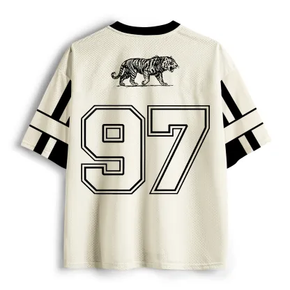 Tokyo-Tiger Monochrome Tiger Line Art Mesh Jersey