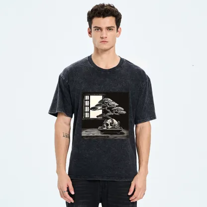 Tokyo-Tiger Horror Japanese Zen Washed T-Shirt