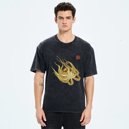 Tokyo-Tiger Golden Octopus Washed T-Shirt