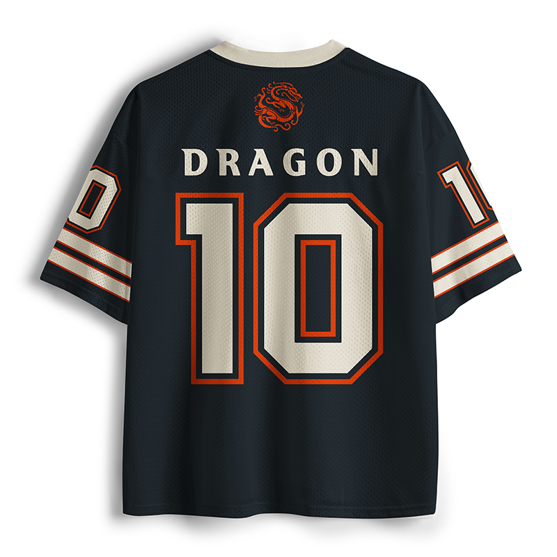 Tokyo-Tiger Crimson Circle Dragon Mesh Jersey