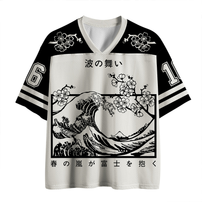 Tokyo-Tiger Sakura And Wave Dance Mesh Jersey